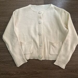 Cream Button-Up Cardigan